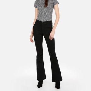 HIGH WAISTED BLACK BELL FLARE JEANS